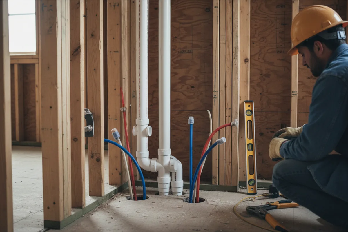 Drain and supply rough-in during Garbage Disposal Repair in Marble Rock