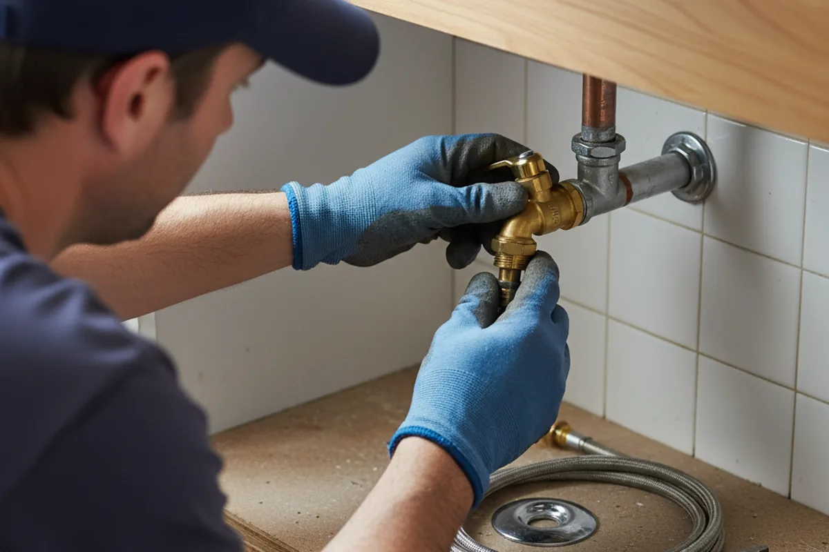 Shutoff valve and fitting work during Burst Pipe Repair in Marble Rock